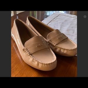 Coach patent loafers.